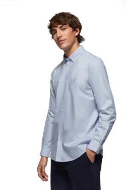 Polo Club Herren Hemd Sky Blau Einfarbig Baumwolle Businesshemden Klassisch Hemden - Freizeithemd Langarm - Long Sleeve Shirt von Polo Club