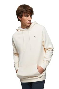 Polo Club Herren Kapuzenpullover Beige mit Taschen und Gesticktes Logo - Langarmshirts Pullover Sweatjacke Hoodie Men Casual Sweatshirt von Polo Club