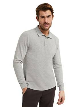 Polo Club Herren Poloshirt Kurzarm Grau Regular Fit Baumwolle Männer Polohemd Longsleeve von Polo Club