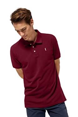 Polo Club Poloshirt für Herren Baumwolle Langarm Bordeaux Regular Fit Kurzarm Basic Polohemd Baumwolle Männer Golf Shirt von Polo Club
