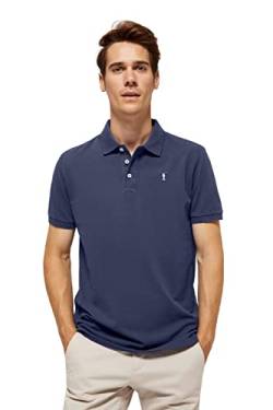 Polo Club Poloshirt für Herren Baumwolle Langarm Denim Blau Regular Fit Kurzarm Basic Polohemd Baumwolle Männer Golf Shirt von Polo Club