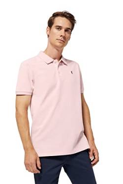 Polo Club Poloshirt für Herren Baumwolle Langarm Rosa Regular Fit Kurzarm Basic Polohemd Baumwolle Männer Golf Shirt von Polo Club