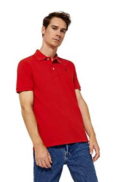 Polo Club Poloshirt für Herren Baumwolle Langarm Rot Regular Fit Kurzarm Basic Polohemd Baumwolle Männer Golf Shirt von Polo Club