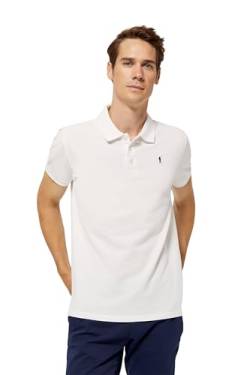 Polo Club Poloshirt für Herren Baumwolle Langarm Weiß Regular Fit Kurzarm Basic Polohemd Baumwolle Männer Golf Shirt von Polo Club