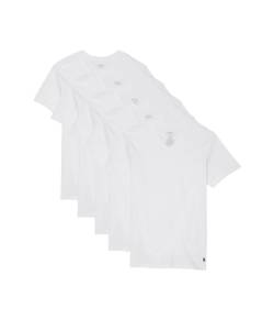 POLO RALPH LAUREN Classic Fit Wicking V-Neck 5er-Pack Unterhemden, 5 White/Cruise Navy, Klein von Polo Ralph Lauren