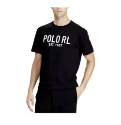 Polo Ralph Lauren Classic-Fit Logo-Print Est 1967 Jersey T-Shirt Shirt Black Retro Top M von Polo Ralph Lauren