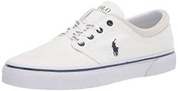 Polo Ralph Lauren Herren Keaton Schnürlose Sneaker, Weiß/Newport Navy Pp, 40 EU von Polo Ralph Lauren