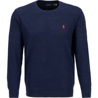 Polo Ralph Lauren Herren Pullover blau Baumwolle-Leinen unifarben von Polo Ralph Lauren