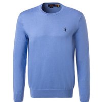 Polo Ralph Lauren Herren Pullover blau Baumwolle unifarben Slim Fit von Polo Ralph Lauren