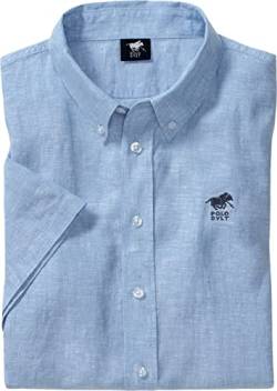 Polo Sylt Herren Leinenhemd Kurzarm, leichtes Sommerhemd aus 100% Leinen, lässig-Elegante Herrenmode mit Thermoregulation für warme Tage, Hellblau, Gr. 3XL von Polo Sylt