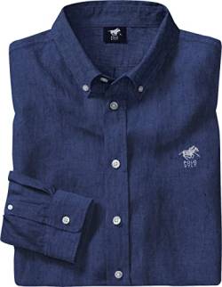 Polo Sylt Herren Leinenhemd Langarm, leichtes Sommerhemd aus 100% Leinen, lässig-Elegante Herrenmode mit Thermoregulation für warme Tage, dunkelblau, Gr. L von Polo Sylt