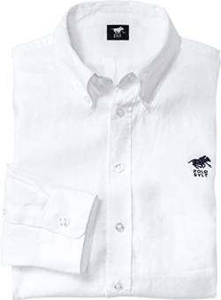 Polo Sylt Herren Leinenhemd Langarm, leichtes Sommerhemd aus 100% Leinen, lässig-Elegante Herrenmode mit Thermoregulation für warme Tage, weiß, Gr. XL von Polo Sylt