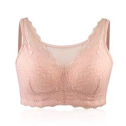Polreta Mastektomie BH mit Taschen für Brustprothese Frauen Alltag BH, Pink, 90C von Polreta
