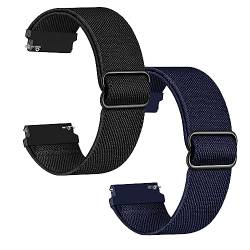 Polyjoy 2 Stück Kinder Nylon Armbänder kompatibel mit Anio 5 Armband, Weiches, dehnbares Mädchen Jungen Ersatzbänder für Anio 5-Schwarz+Marineblau von Polyjoy