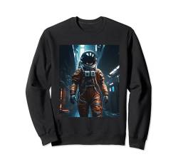 Cyberpunk Astronaut Aesthetic Futuristisch Raum Design Print Sweatshirt von Polymerched Cyberpunk