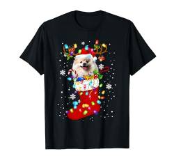 Santa Pomeranian In Christmas Socks Lover Kids Family T-Shirt von Pomeranian Dog In Christmas Socks Costume