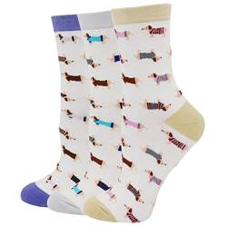 Pomlia® Damen Socken Hunde Motive Dackel Socken Dog Socks (OneSize, D01) von Pomlia