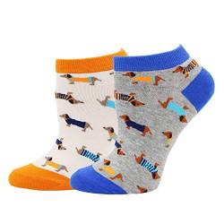 Pomlia® Damen Socken Hunde Motive Dackel Socken Dog Socks (OneSize, PL0D12) von Pomlia