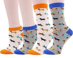 Pomlia® Damen Socken Hunde Motive Dackel Socken Dog Socks (OneSize, PL0D13) von Pomlia