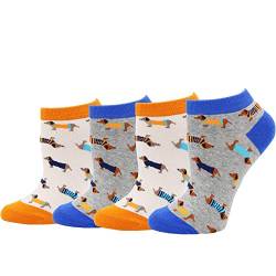 Pomlia® Damen Socken Hunde Motive Dackel Socken Dog Socks (OneSize, PL0D14) von Pomlia