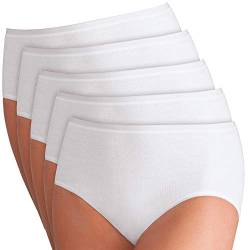 Pompadour Bio Damen-Taillenslip 5er-Pack weiß Größe 44 von Pompadour