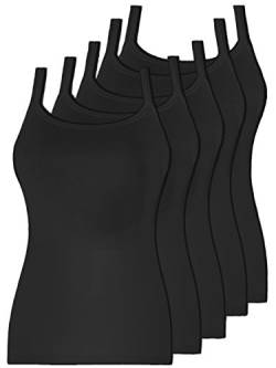 Pompadour Damen Trägerhemd Organic Cotton 5er Pack Größe 44, Farbe schwarz von Pompadour