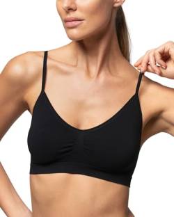 POMPEA Damen Brassiere Seamless BH, Schwarz, L/XL von Pompea