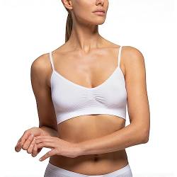 POMPEA Damen Brassiere Seamless BH, Weiß, L/XL von Pompea