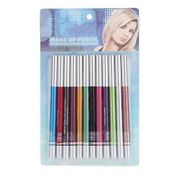 12 Farben Make-up-Stift-Set, Langlebiger Lidschatten Eyeliner Lipliner Bunter Stift für Frauen Mädchen von Pongnas