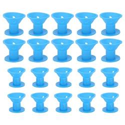 20 Stück No Heat Lockenwickler Enthalten 2 Verschiedene Größen, Mushroom Lockenwickler, Weiches Silikon Wiederverwendbare Lockenwickler Haarstyling Werkzeug für Frauen (Blau) von Pongnas