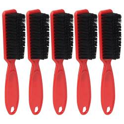 5 Stück Bartbürste, Bartbürste für Männer, Barber Bartstyling-Reinigungsbürste, Nackenstaubbürste für Männer, Bartstyling, Schneidzubehör (Rot) von Pongnas