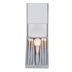 5-teiliges Make-up-Pinsel-Set, Mini-Reisegröße, Klein, Komplettes Funktions-Kosmetikpinsel-Set mit Etui und Spiegel von Pongnas