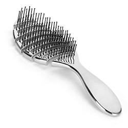 Gelüftete Haar Bürste Vintage Öl Kopf Haar Bürste Kopfhaut Massage Friseur Styling Kamm für Männer (Silber) von Pongnas