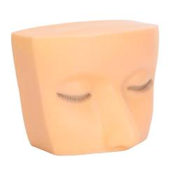 Make-up-Mannequin-Kopf, Wimpernverlängerungs-Mannequin-Kopf, Realistisches Silikon, Vielseitig Einsetzbar, mit 3-lagigen Wimpern für den Wimpernladen (Gelbe Haut) von Pongnas