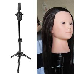 Training Mannequin Head, Hair Cosmetology Friseur Schaufensterpuppe Puppe für das College und den Professionellen Einsatz (Schwarzer Ständer) von Pongnas