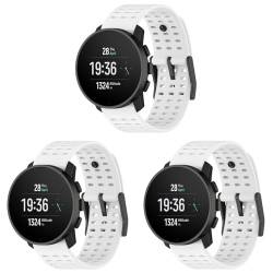 Armband Kompatibel mit Suunto9 Peak/Peak pro, 22mm Universal Uhrenarmband 3er Set (kompatibel mit Suunto Vertical) Ersatzbänder Silikon Sport Anti-Schweiß Band (3PCS White #2, One Size) von Poo4kark