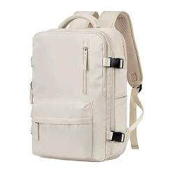 Damen-Reise-Umhängetasche, großes Fassungsvermögen, leicht, getrenntes Schuhfach, multifunktionaler Gepäck-Rucksack, Kurze Reise, schlechte Reisetasche Ladegerät-Organizer-Tasche (Beige, One Size) von Poo4kark