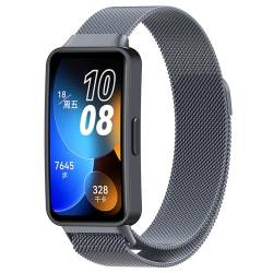 Poo4kark Aarmband für HUAWEIBand 8 Watch, Edelstähl Mesh Uhrenarmband für Damen Herren Ersatz Uhrenarmbänder Schnellverschluss Ersatzarmband (C, One Size) von Poo4kark