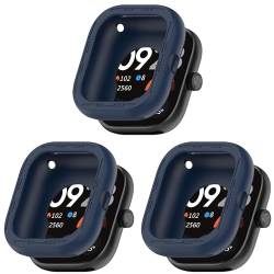 Poo4kark Hülle Kompatibel mit Redmi Watch 4 Smartwatch【Silikonhülle】 Weich Case Anti-Drop Schutzhülle 3PCS Ultradünne PC Schutz Uhrengehäuse (1-3PCS I, One Size) von Poo4kark
