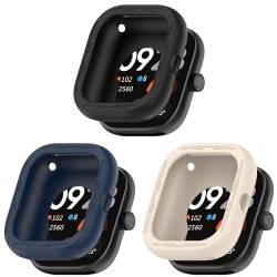 Poo4kark Hülle Kompatibel mit Redmi Watch 4 Smartwatch【Silikonhülle】 Weich Case Anti-Drop Schutzhülle 3PCS Ultradünne PC Schutz Uhrengehäuse (2-A+I+J, One Size) von Poo4kark