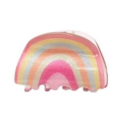 Poo4kark Lustige Mini-Regenbogen-Haarspange Acryl für Damen, Haar-Accessoires Haarspangen Aufbewahrungsbox (E, One Size) von Poo4kark