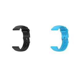 Poo4kark Premium-Silikon-Sport-Schweiß-Fester Farb-Uhrenband mit bequemer Anpassung und breite Vereinbarkeit mit Smartwatch kompatibel Herren Luxus Business Armbanduhr wasserdichte (A+E #1, One Size) von Poo4kark