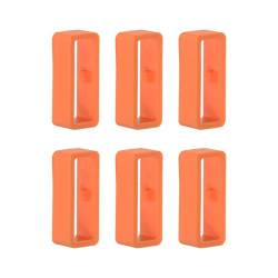 Universal Silikon Uhrenarmband Schlaufe 16mm 18mm 20mm 22mm 26mm, 6PCS Ersatz Uhrenband für Garmin Huawei band Schlaufe Armband Halter,Schlaufen Smartwatches Keeper (22MM, Orange) von Poo4kark