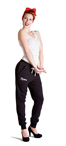 Poopsi - The Original Damen Jogginghosen 100% Cotton 5 Farben (S, Black) von Poopsi - The Original