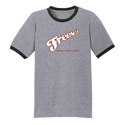 Pop Threads Freese's Kaufhaus Horror Movie Kostüm Graphic Tee Ringer T-Shirt - grau - Klein von Pop Threads