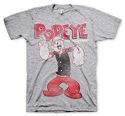 Offizielles Lizenzprodukt Popeye Seemanns-T-Shirt (D.Grey), grau meliert, 3XL von Popeye