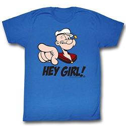 Popeye - Herren Hey Girl T-Shirt, X-Large, Royal von Popeye