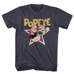 Popeye - Männer Muskel T-Shirt, Large, Navy Heather von Popeye