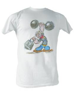Popeye - Sketch Männer T-Shirt in Weiß, Large, White von Popeye