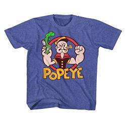 Popeye - Unisex-Kind Spinat T-Shirt, Small (7-8), Vintage Royal von Popeye